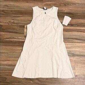 Athleta Ace Tennis Pickleball Dress White Golf Sporty Women’s Sz. L 1/4 Zip NWT